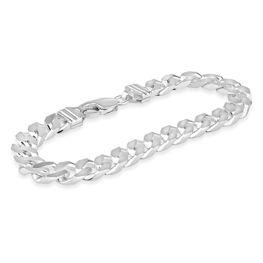 Gents Sterling Silver Curb Link Bracelet image number 1