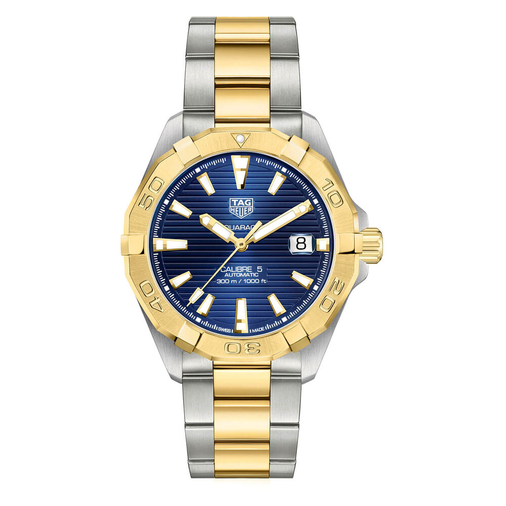 TAG Heuer Aquaracer Mens Calibre 5 Steel & Yellow Gold Plated Strap Watch