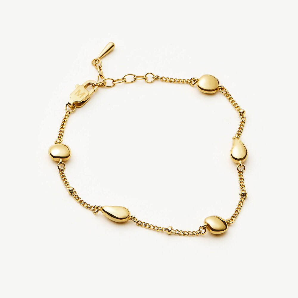 Missoma 18ct Gold Plated Stainless Steel Molten Teardrop Multi Charm Bracelet