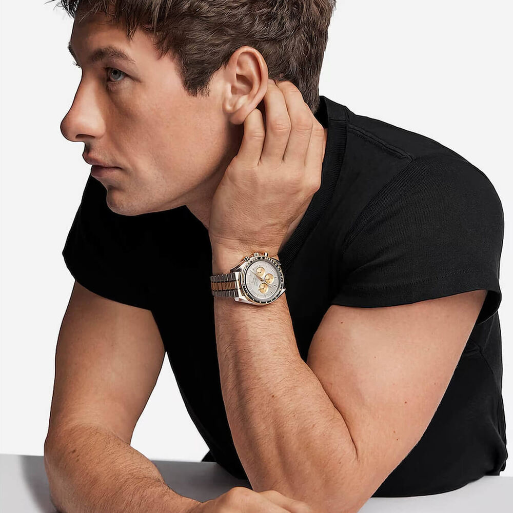 OMEGA Speedmaster Moonwatch Professional 42mm Silver Dial Moonshine™ Gold Steel Bracelet Watch image number 5