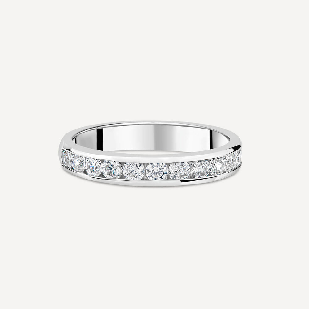 9ct White Gold 3.5mm 0.60ct Diamond Channel Set Wedding Ring- (Special Order) image number 2