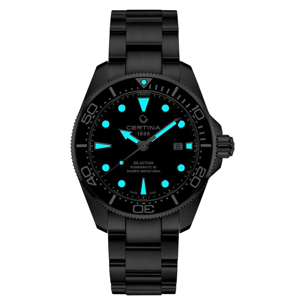 Certina DS Action Diver 43mm Green Dial Steel Case Bracelet Watch