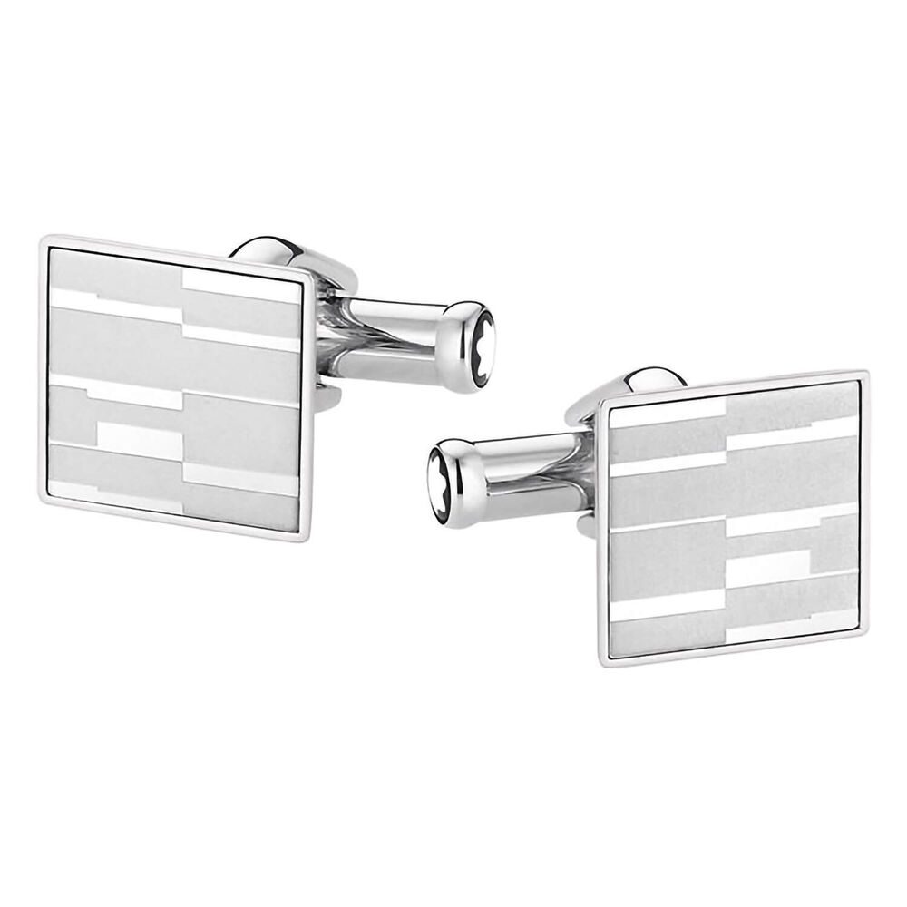 Montblanc Iconic Mystery Motif stainless steel cufflinks