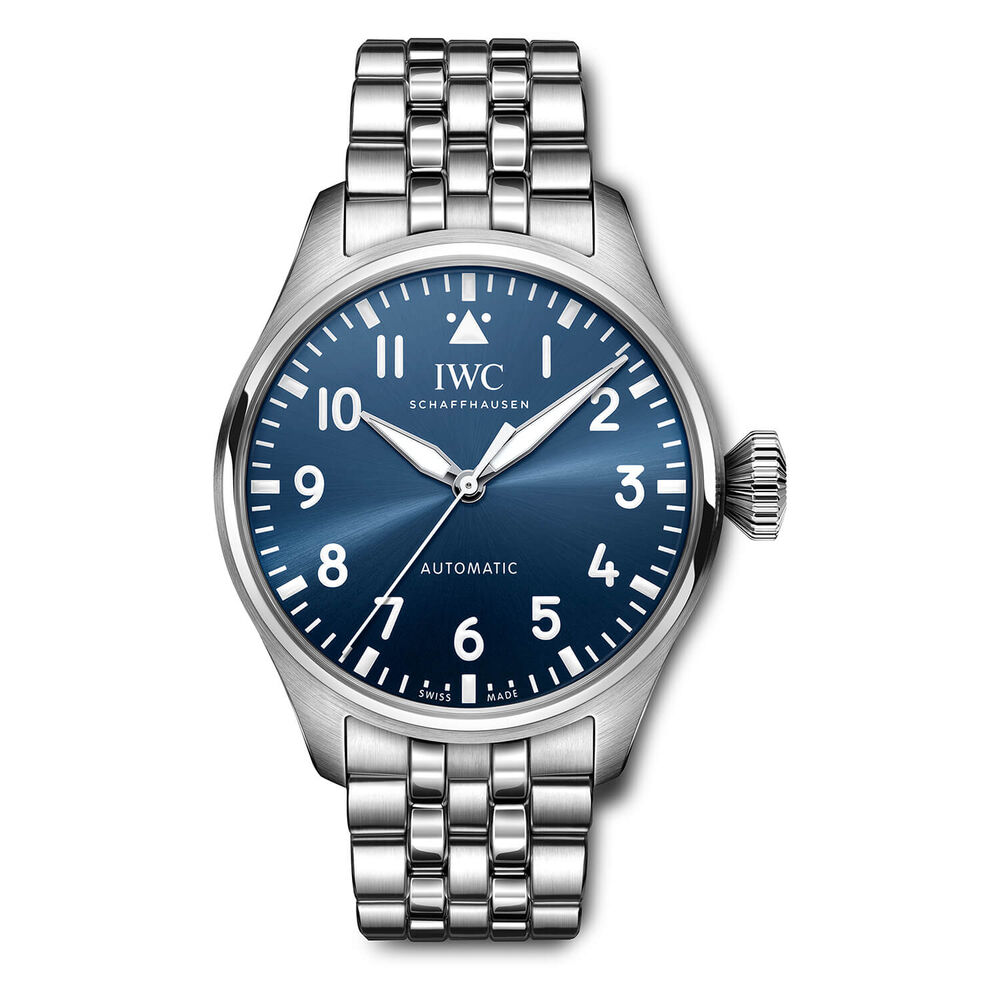 IWC Schaffhausen Big Pilot 43mm Blue Dial Steel Case Bracelet Watch image number 0