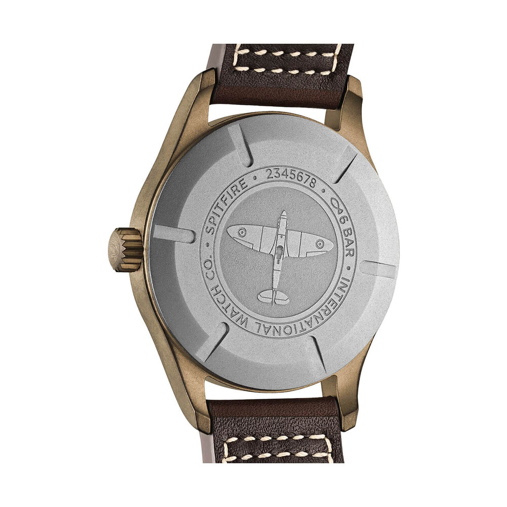 IWC Schaffhausen Pilot's Automatic Spitfire 39mm Green Dial Brown Leather Strap Watch image number 3