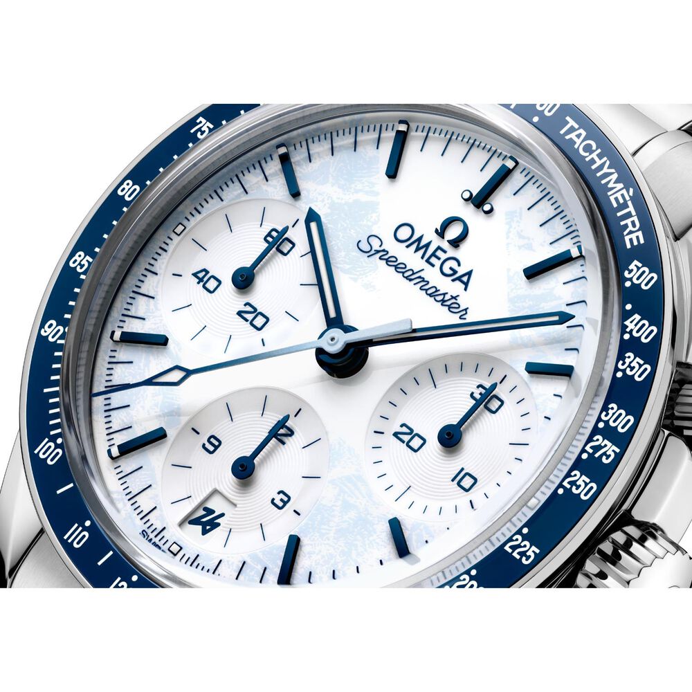 Omega Speedmaster 38mm Milano Cortina 2026 White Dial Steel Bracelet Watch image number 2