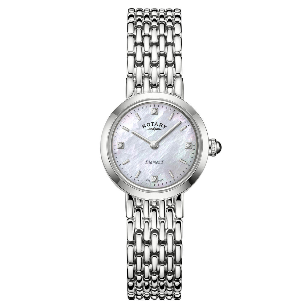Rotary Heritage Diamond 23mm Mother Of Pearl Dial Stainless Steel Bracelet Watch