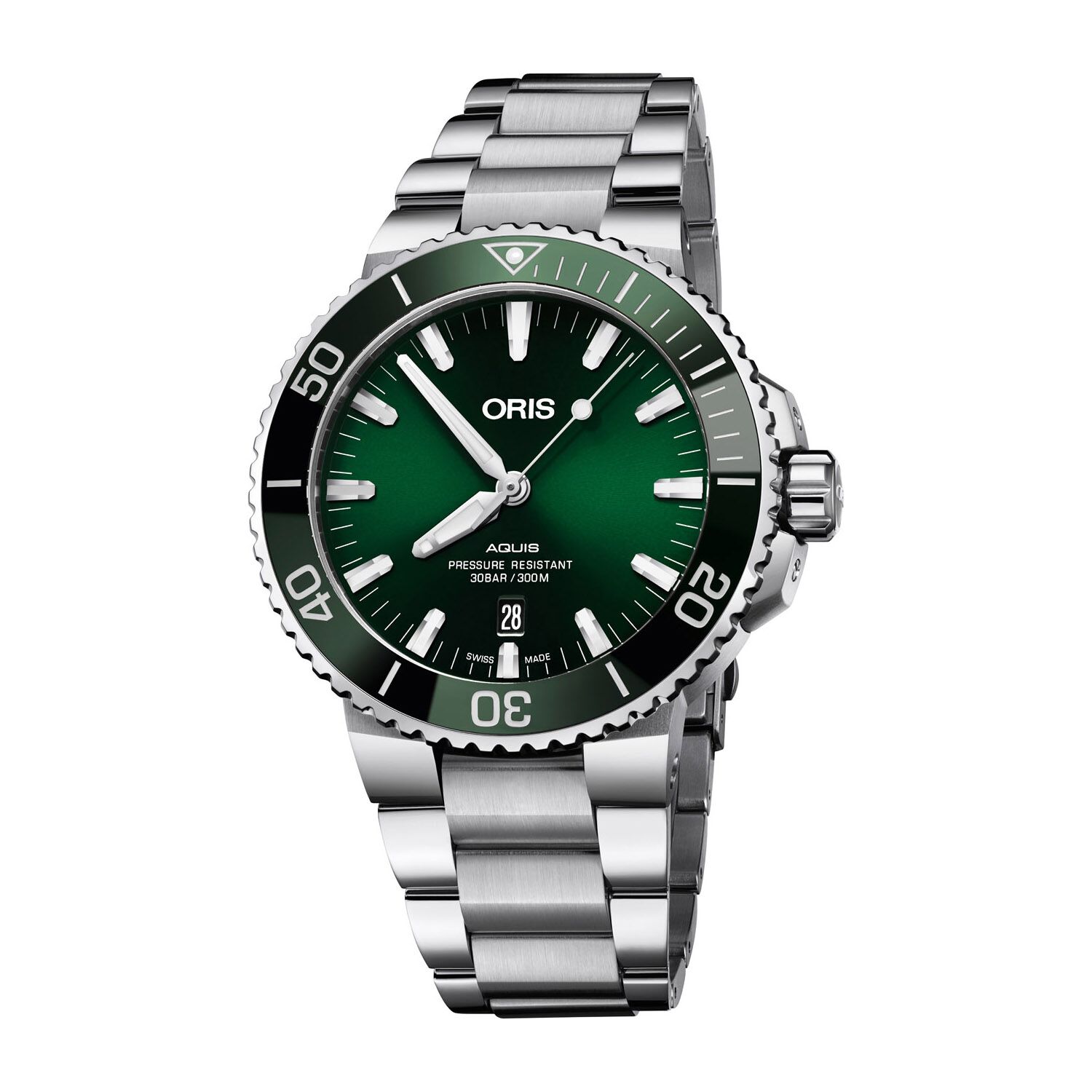 Oris Aquis Date Green Steel 43.5mm Men s Watch at Fraser Hart
