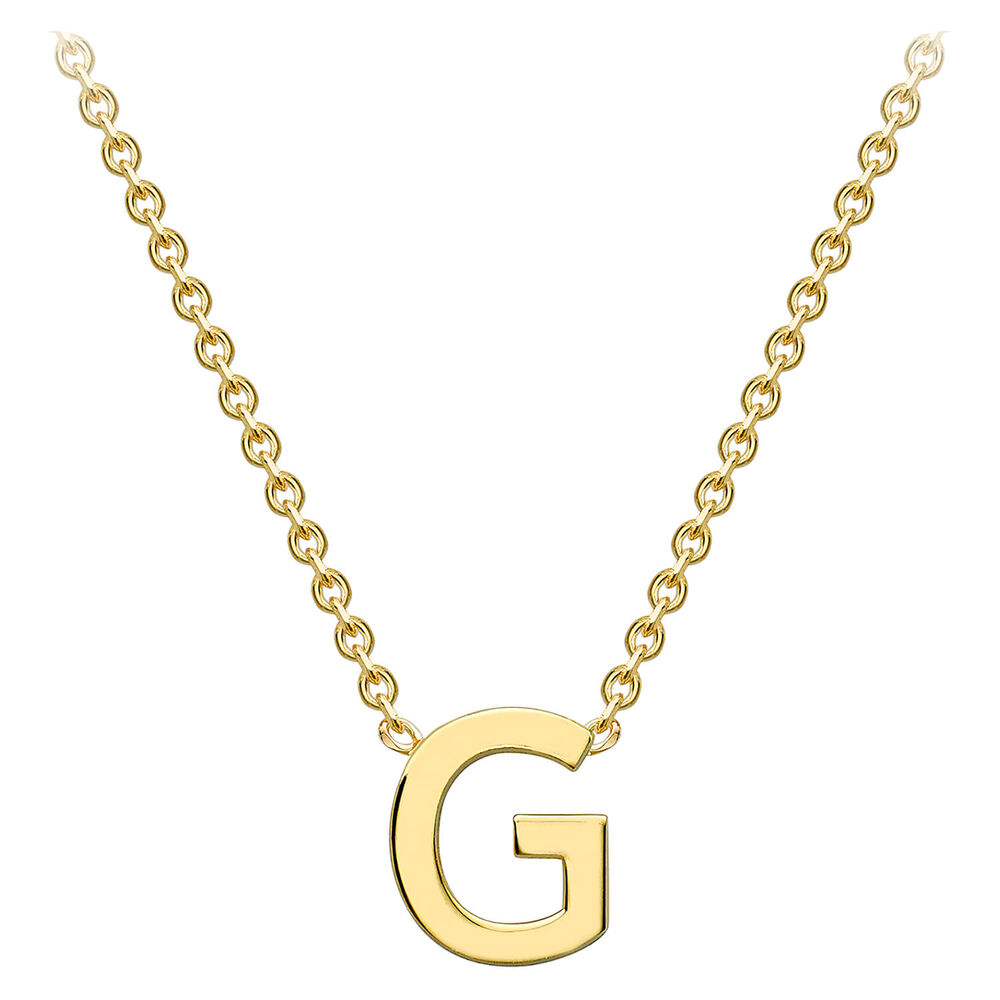 9 Carat Yellow Gold Petite Initial G Necklet (Special Order) (Chain Included) image number 1