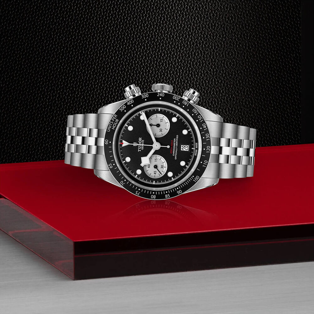 TUDOR Black Bay Chrono 41mm Black Dial Steel Five-Link Bracelet Watch image number 3