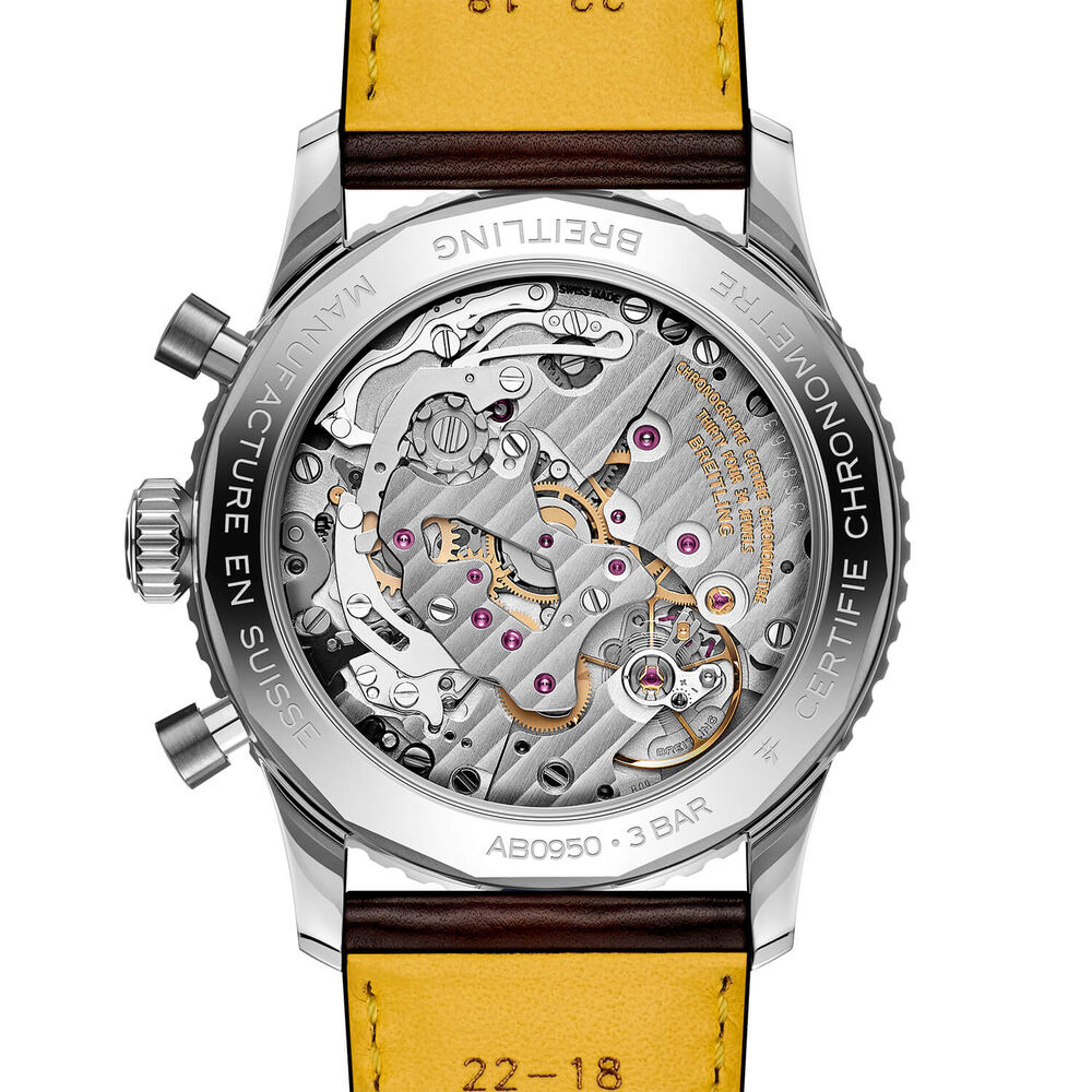 Breitling Navitimer B09 Chronograph 41mm Black Dial Brown Leather Strap Watch