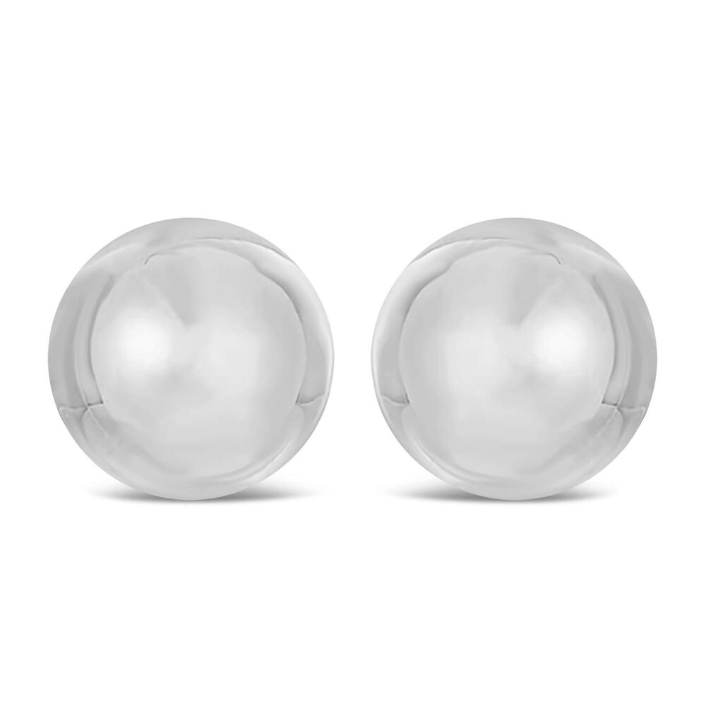 9ct White Gold 6mm Polished Ball Stud Earrings image number 0