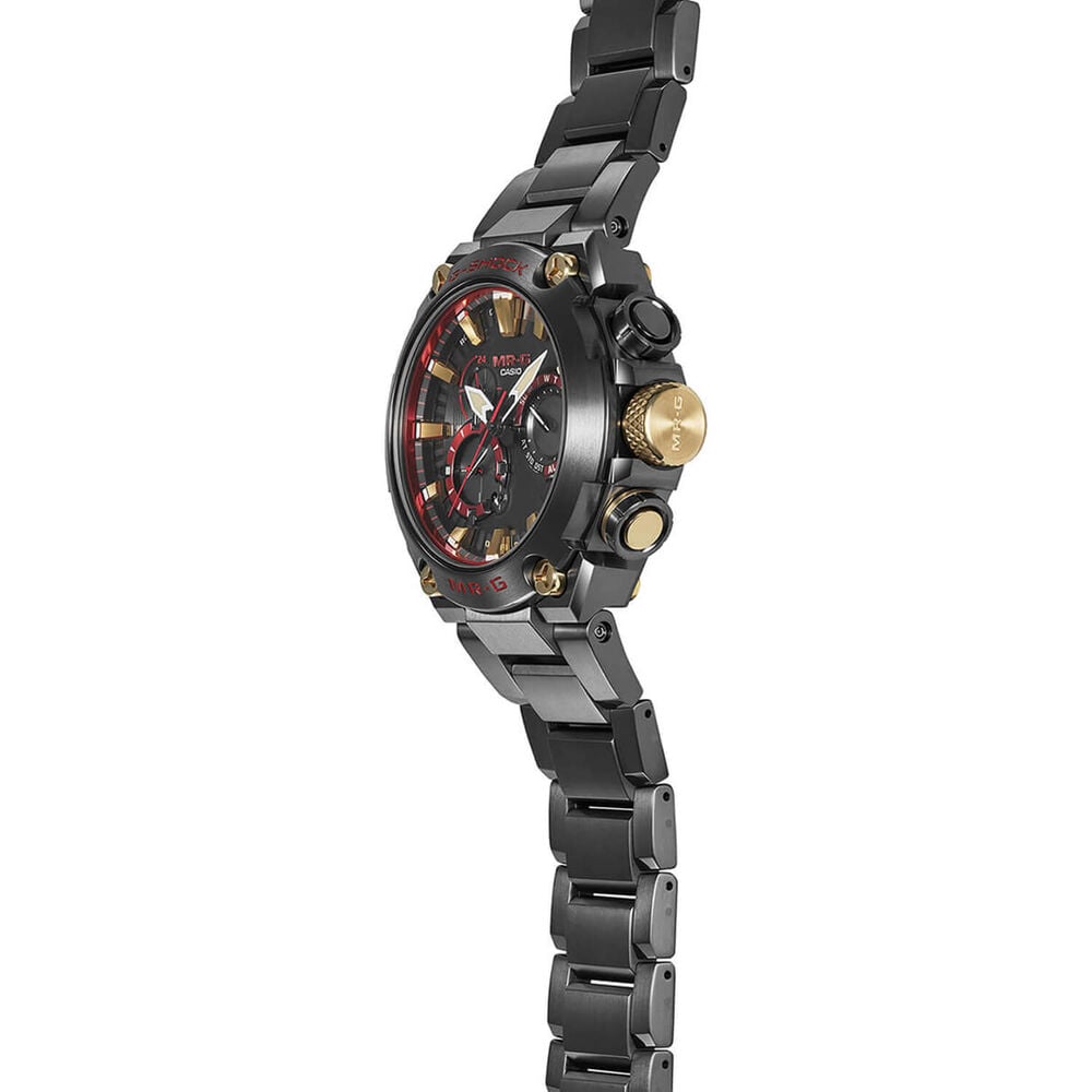 G-SHOCK MR-G 54.7mm Black & Red Dial Titanium Bracelet Watch image number 6