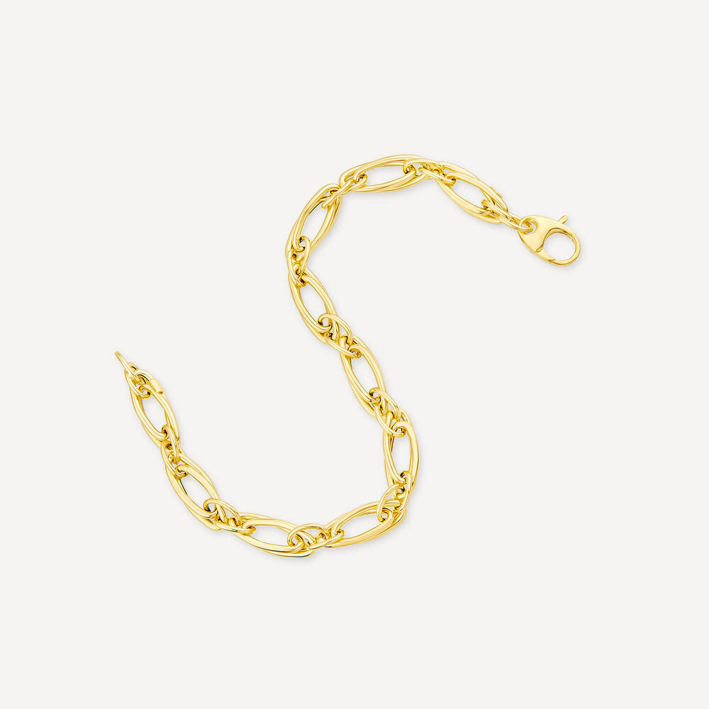 9ct Yellow Gold Oval Curbed Bracelet image number 3