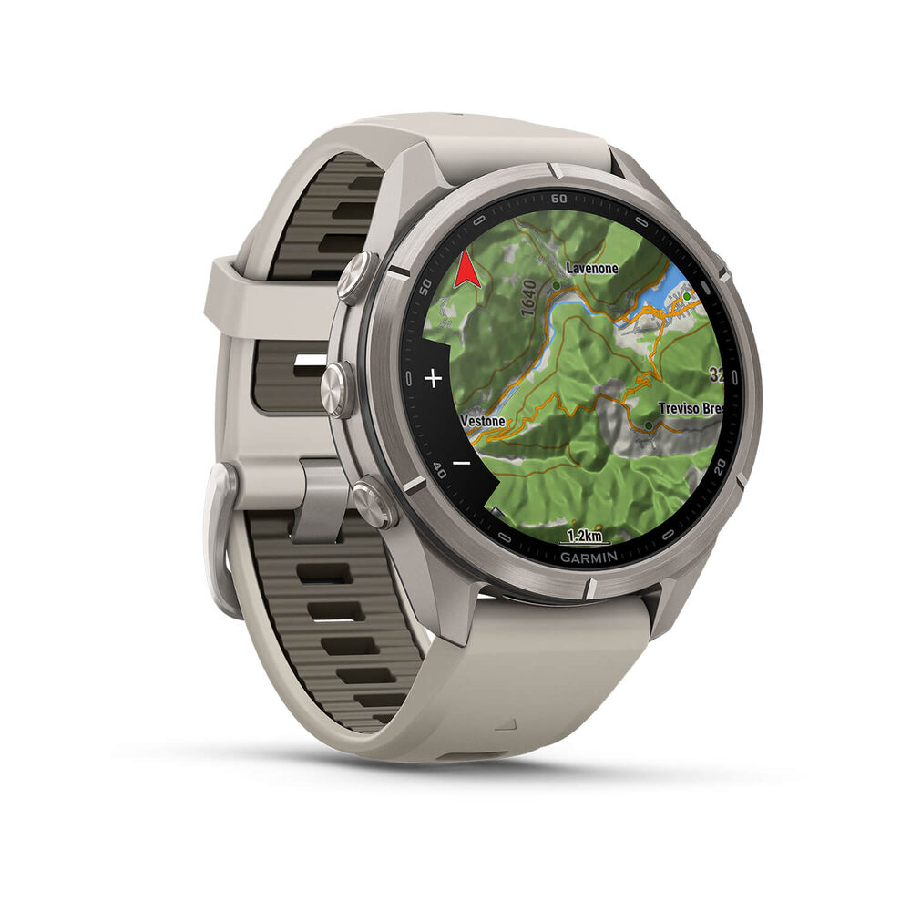 Garmin fenix 9 Pro 43mm Titanium Fog Grey/Dark Sandstone Silicone Strap Watch