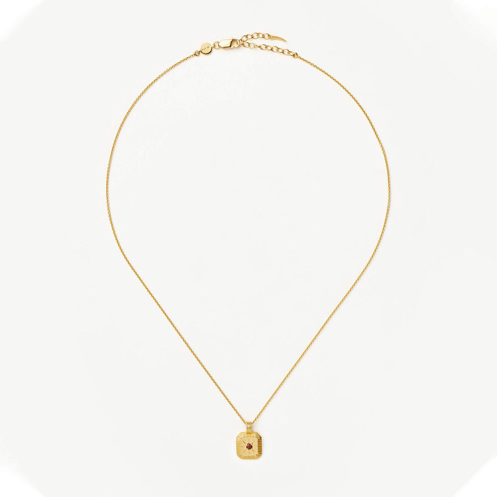 Missoma 18ct Gold Vermeil Sterling Silver Garnet January Birthstone Pendant Necklace