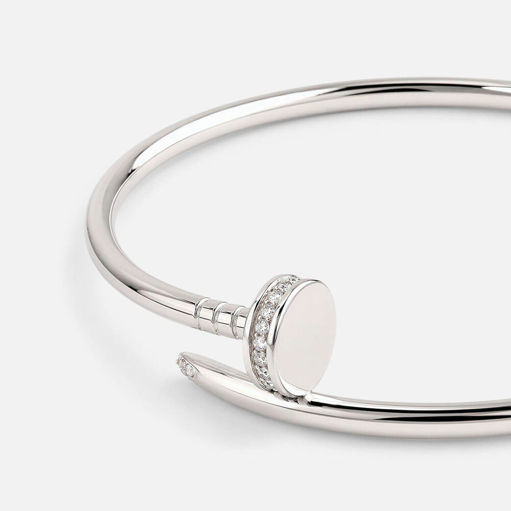 Sterling Silver Cubic Zirconia Nail Bangle