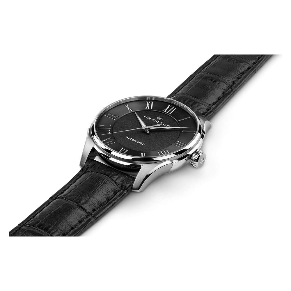 Hamilton Jazzmaster Auto 40mm Black Dial Steel Case Black Strap Watch