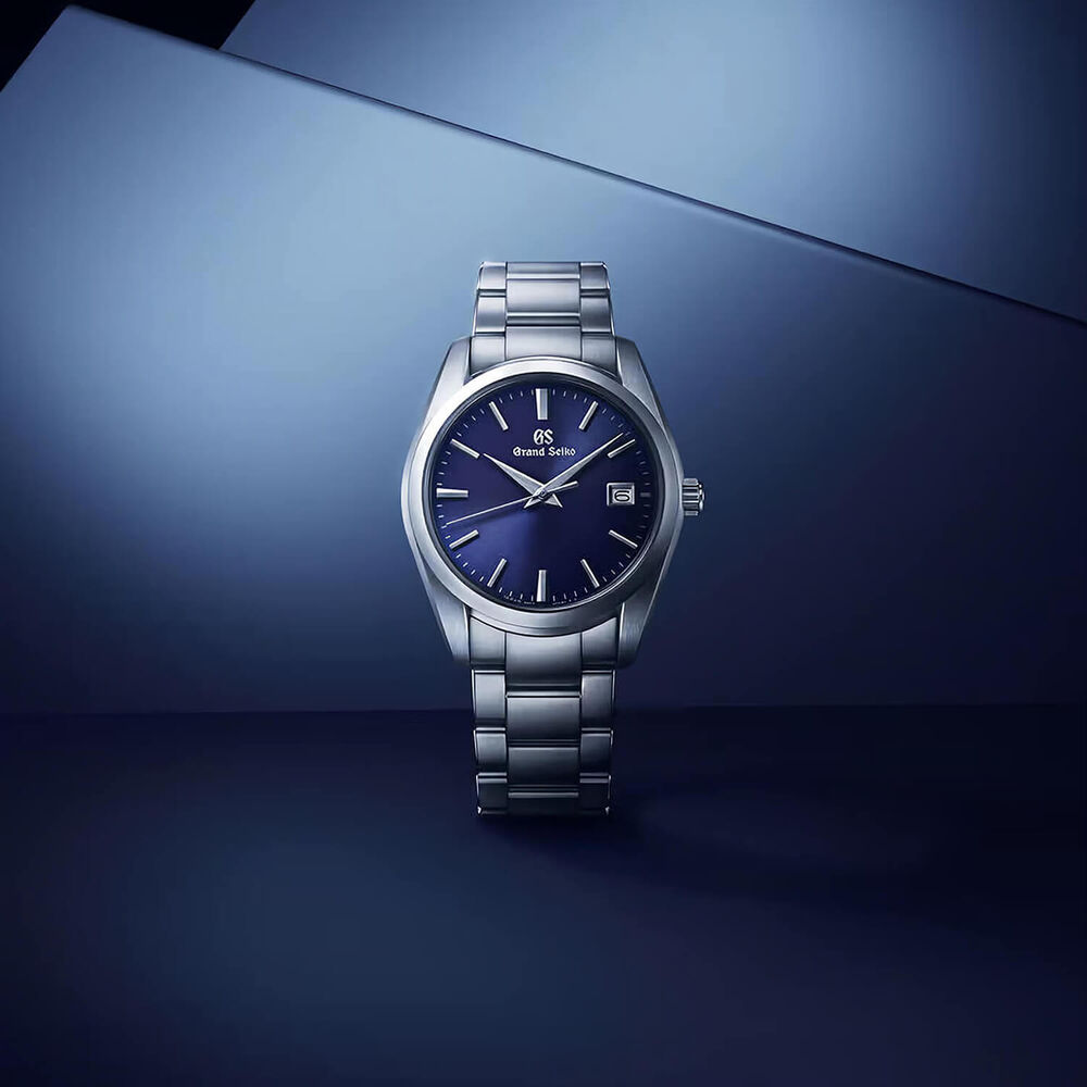 Grand Seiko Heritage 37mm Blue Dial Steel Bracelet Watch image number 3