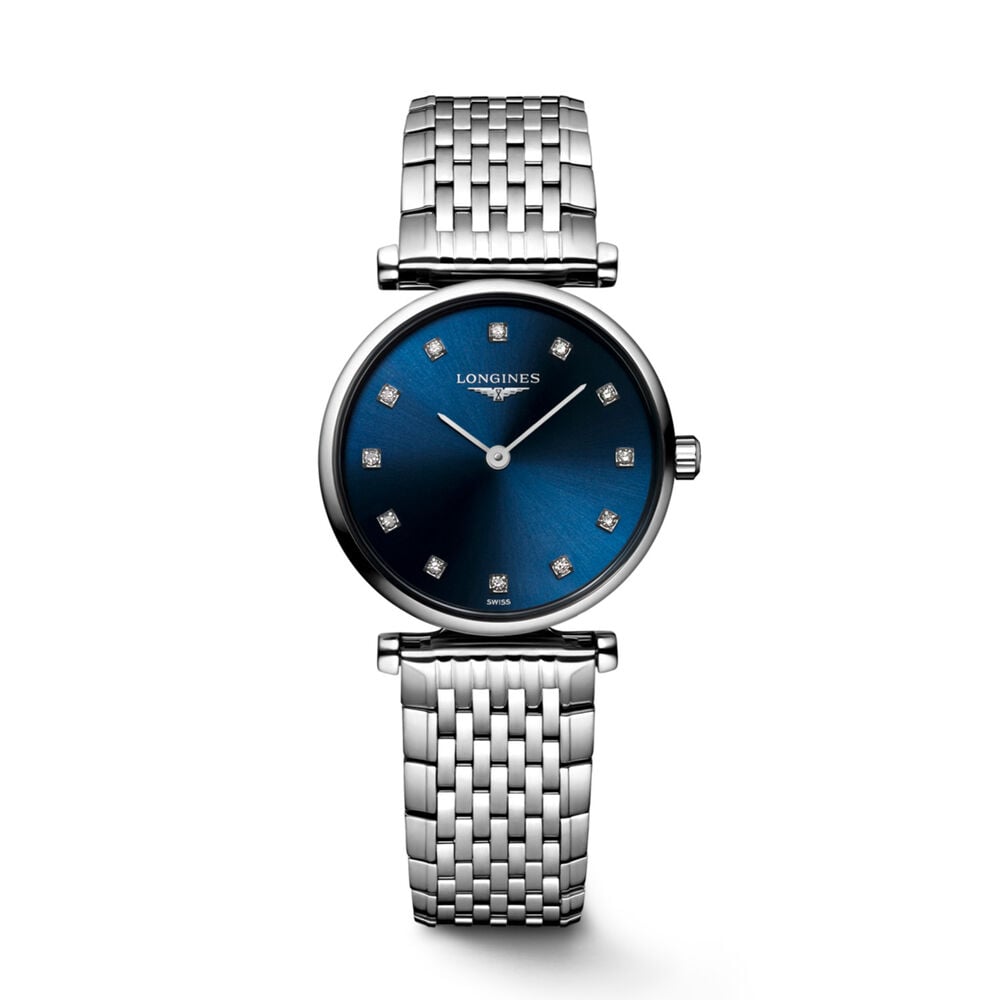 Longines La Grande Classique de Longines 24mm Blue Dial Diamond Dots Steel Bracelet Watch