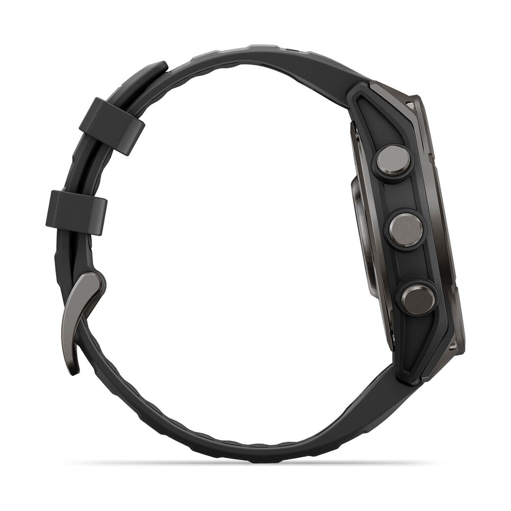 Garmin fenix 9 47mm Carbon Grey DLC Titanium Black Silicone Strap Watch