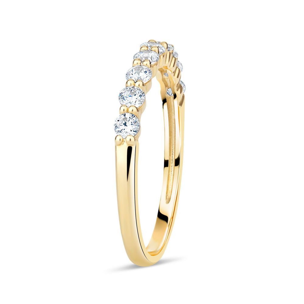 9ct Yellow Gold Nine Stone Cubic Zirconia Eternity Ring image number 3