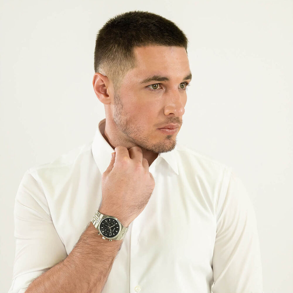 BOSS Candor Prime 41mm Black Dial Stainless Steel Bracelet Chronograph Watch image number 4