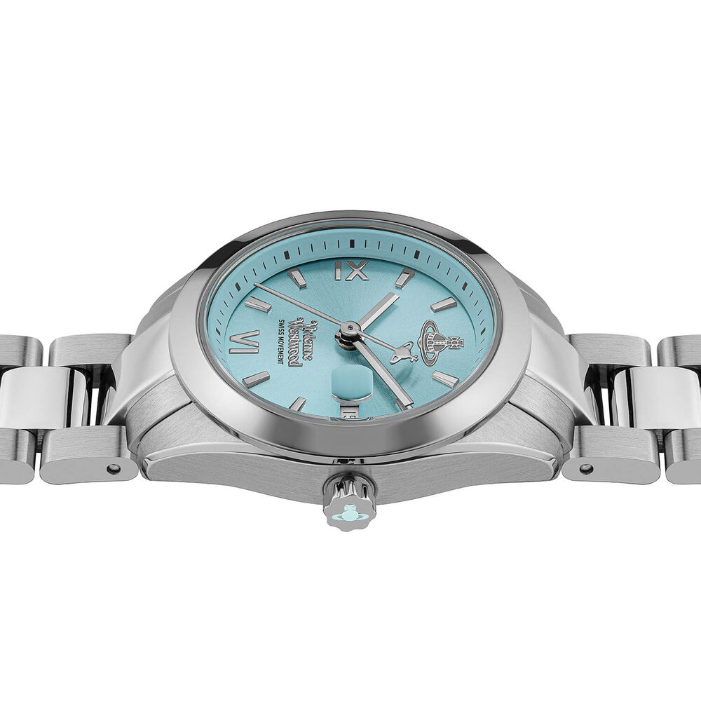 Vivienne Westwood Fenchurch 34mm Turquoise Dial Steel Bracelet Watch image number 3