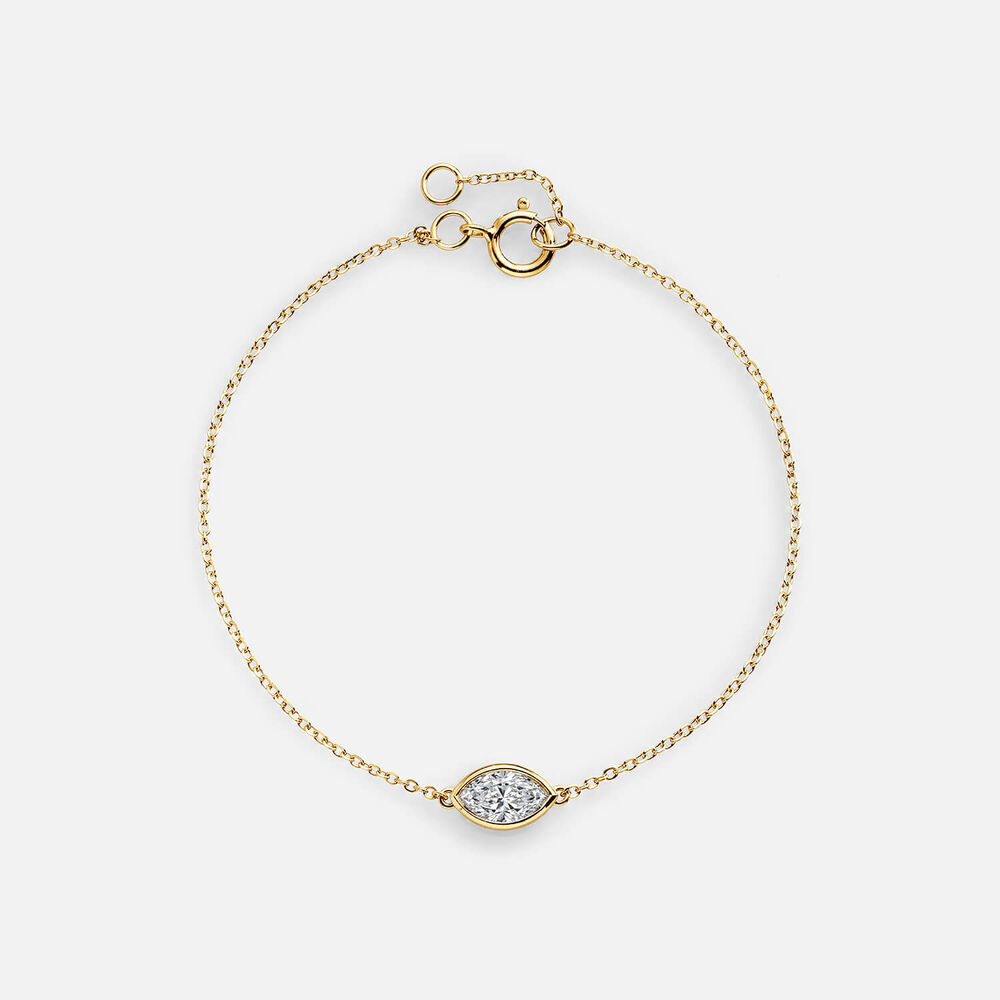 Born Contour 9ct Yellow Gold 0.30ct Marquise Lab Grown Diamond Bracelet