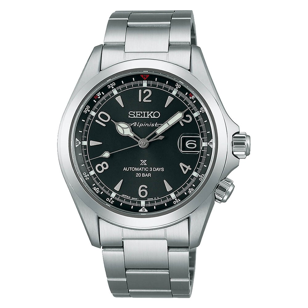 Seiko Prospex Alpinist 39.5mm Summit Black Dial Stainless Steel Bracelet Watch