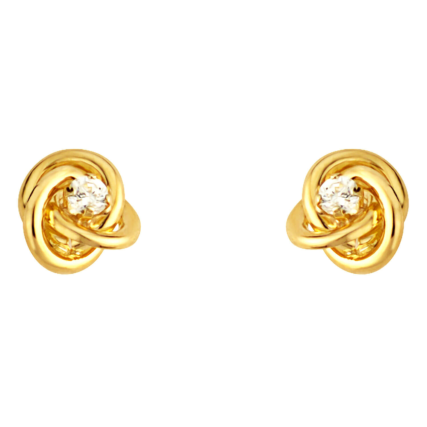 9ct gold cubic zirconia stud earrings top