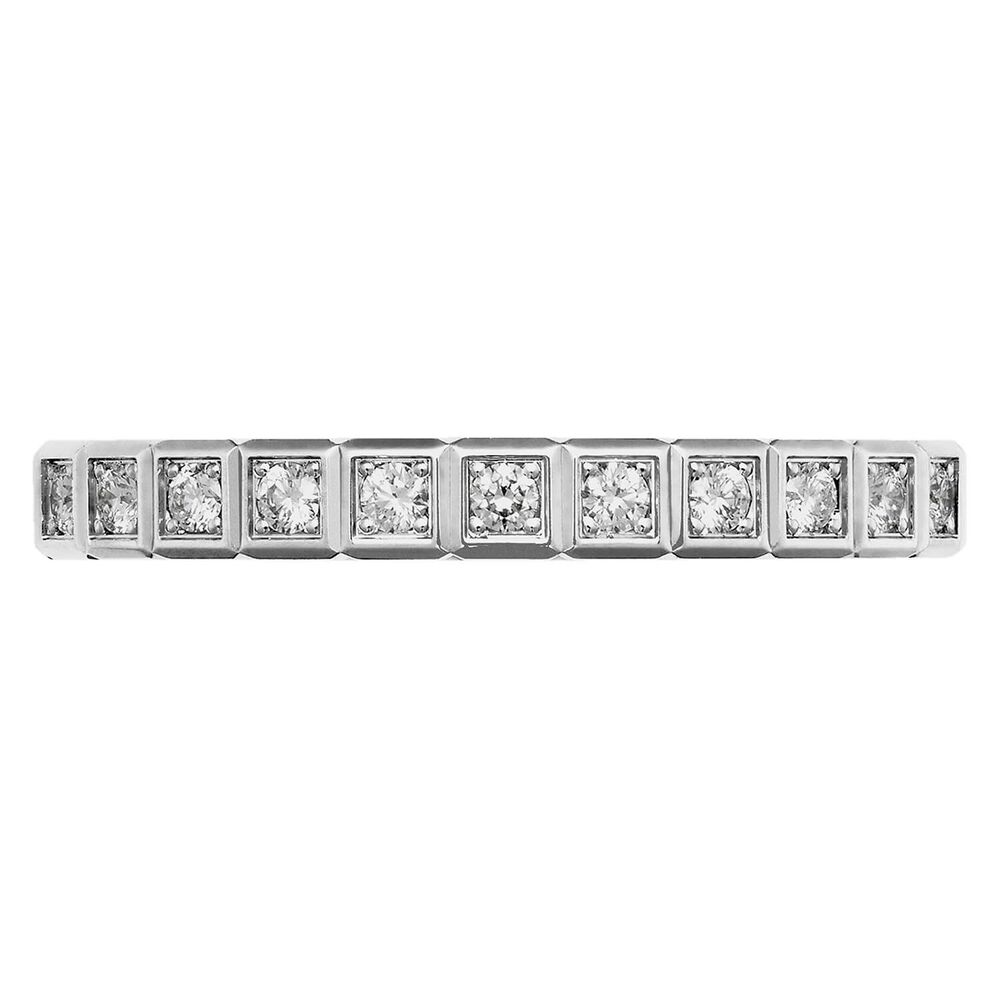 Chopard Ice Cube 18ct White Gold 0.11ct Half-Diamond Set Thin Band Ring image number 1