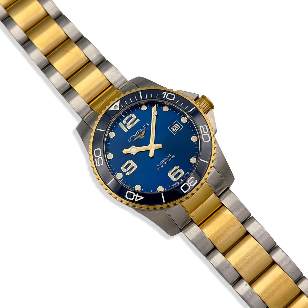 Pre-Owned Longines HydroConquest 41mm Blue Dial Yellow Gold PVD Steel Bracelet Watch image number 1