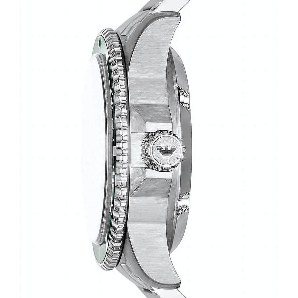 Emporio Armani Diver 42mm Green Wave Dial Steel Bracelet Watch