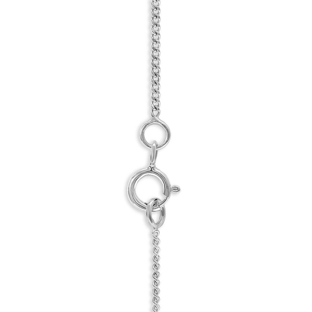 Silver Cubic Zirconia Crescent Pendant (Chain Included) image number 2