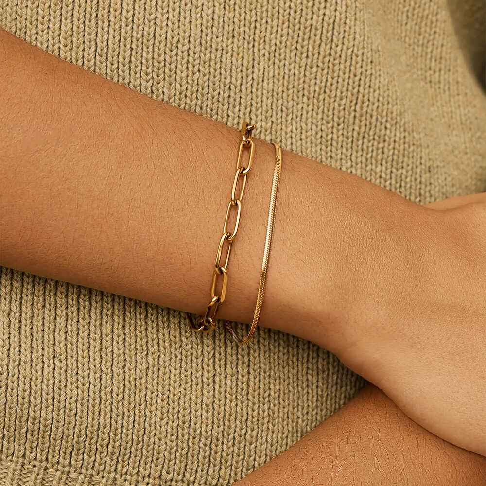 Missoma 18ct Gold Plated Steel Classic Paperclip Chain Bracelet
