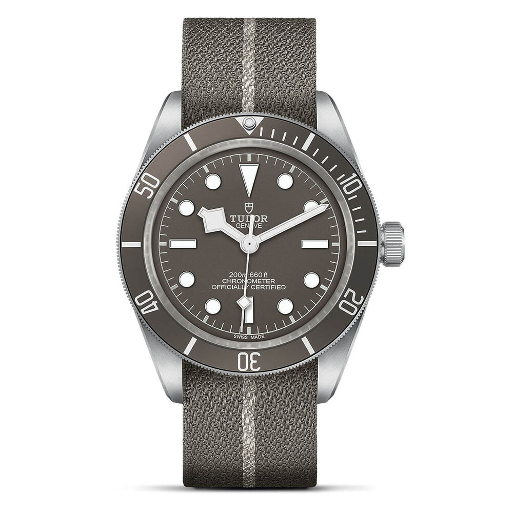 TUDOR Black Bay Fifty-Eight 39mm Grey Dial Silver Case Brown Fabric Strap Watch image number 0