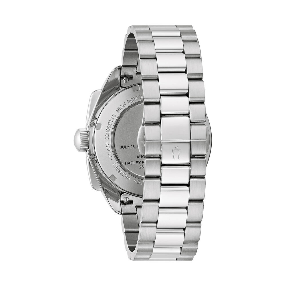 Bulova Lunar Pilot 43.5mm Black Dial Steel Bracelet & Black Leather Strap Set Watch image number 3
