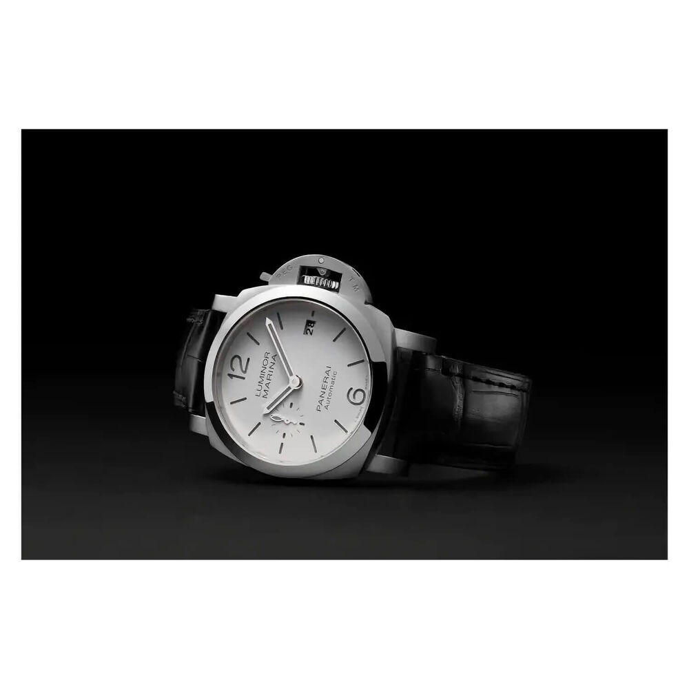 Panerai Luminor 40mm Quaranta White Dial Black Strap Watch image number 9