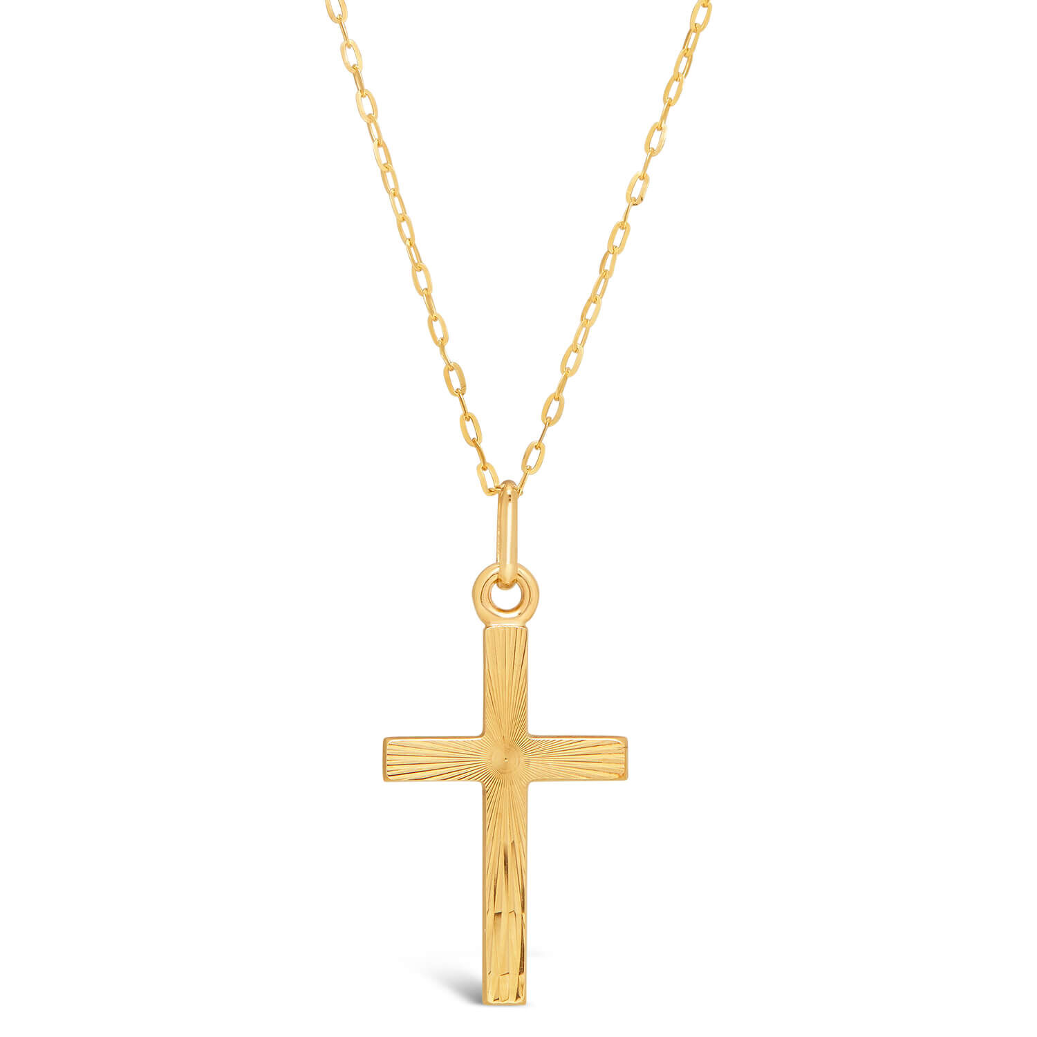 9ct Gold Cross Pendant Chain Included