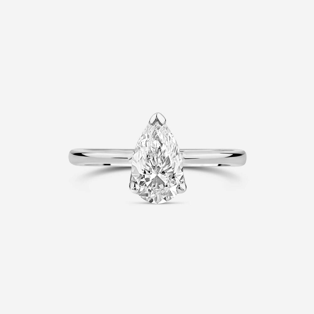 Born Platinum Lab Grown 2ct Pear Diamond Ring