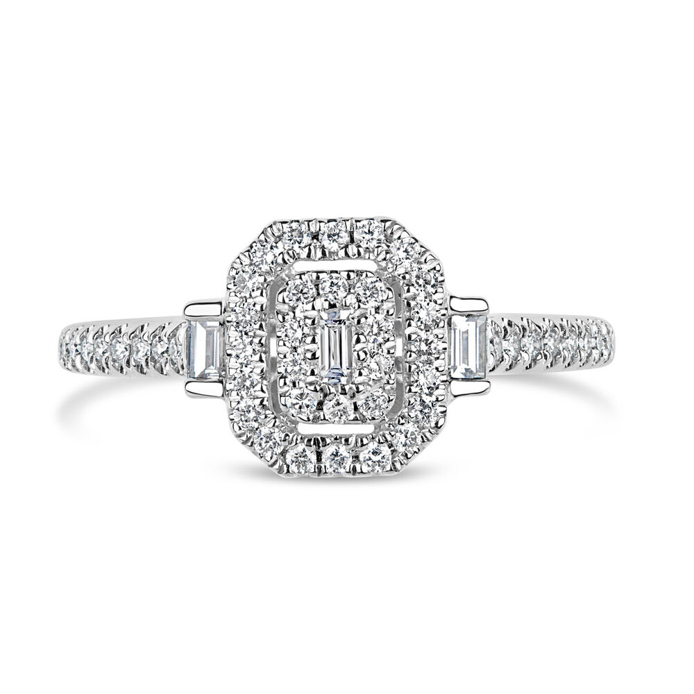 18ct White Gold 0.37ct Diamond Double Halo Ring