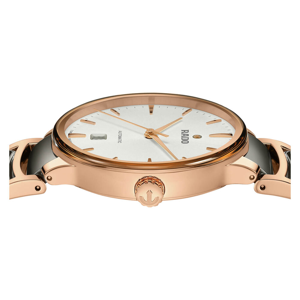 Rado Centrix 39.5mm White Dial Rose Gold Index Bracelet Watch image number 1