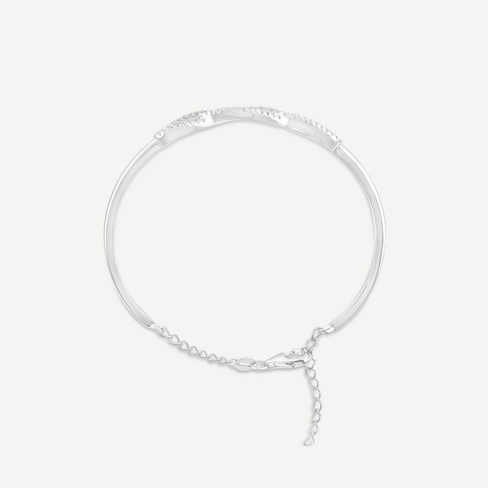 Sterling Silver Cubic Zirconia 3 Loop Bangle image number 1