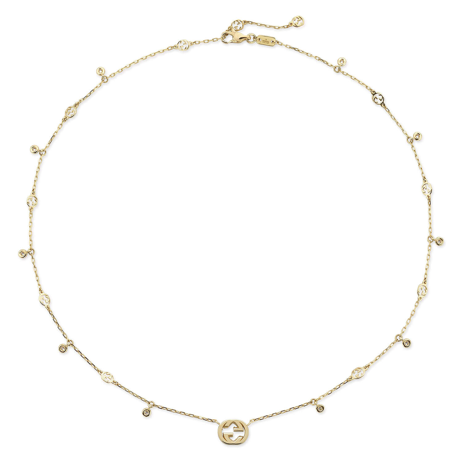 Gucci Interlocking G Yellow Gold Diamond Necklet