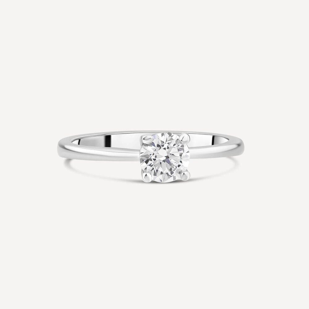 Platinum 0.50ct Round Diamond Four Claw Solitaire Ring