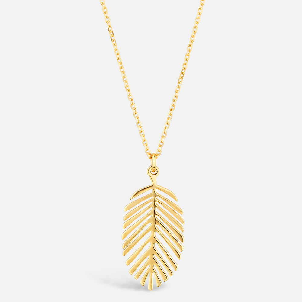 9ct Polished Feather Pendant