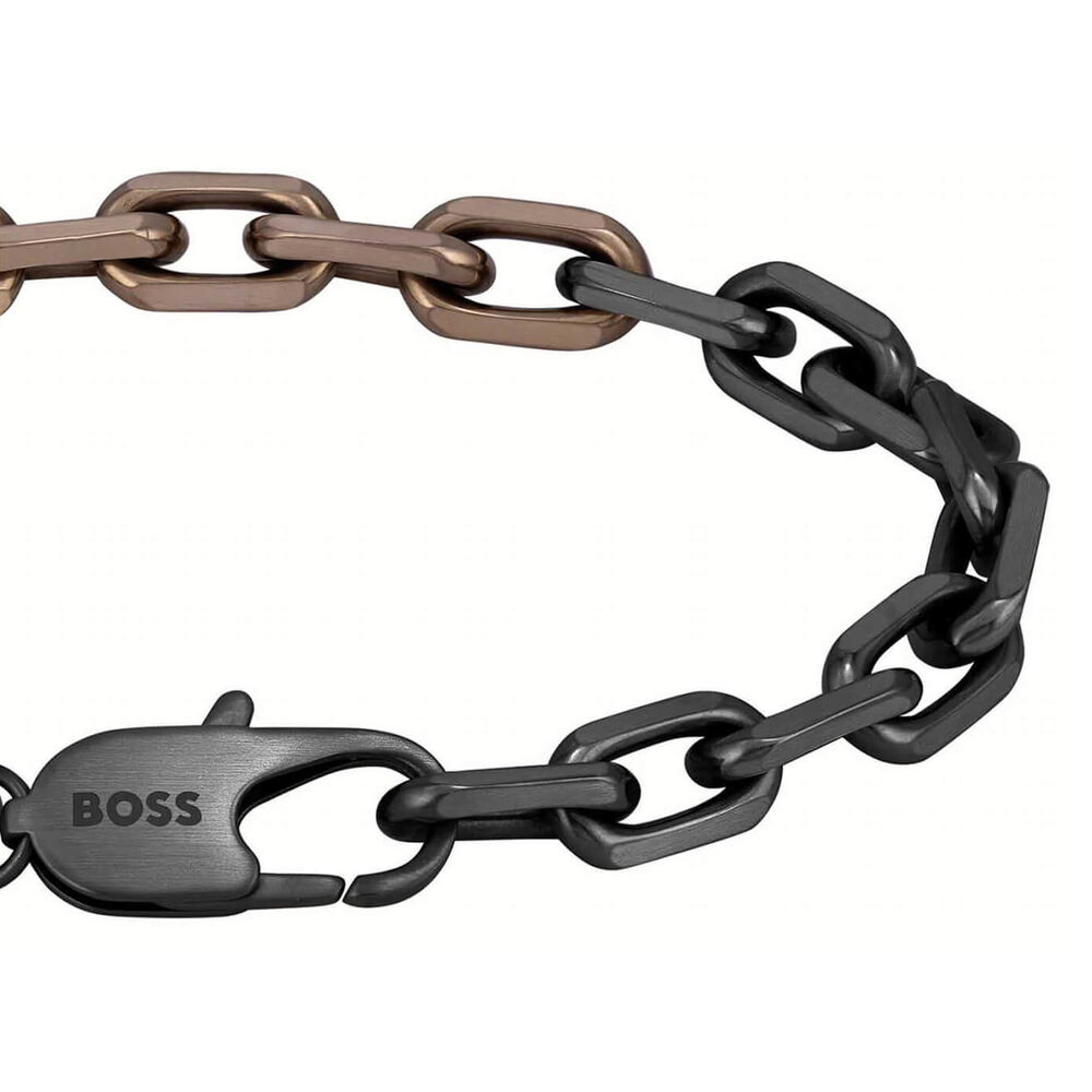 BOSS Black Copper IP Chain Bracelet image number 1