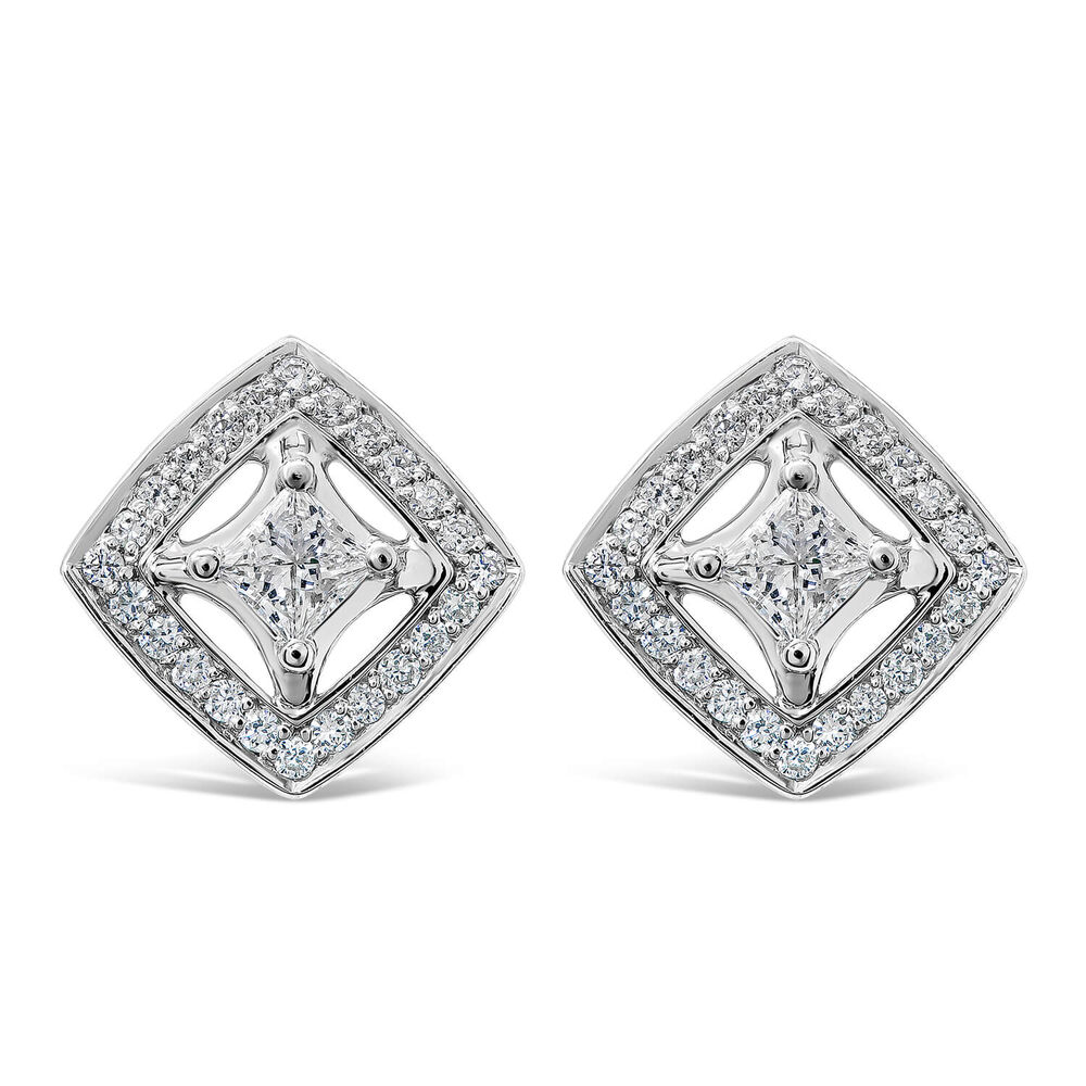 18ct White Gold 0.32 Diamond Shape Earrings