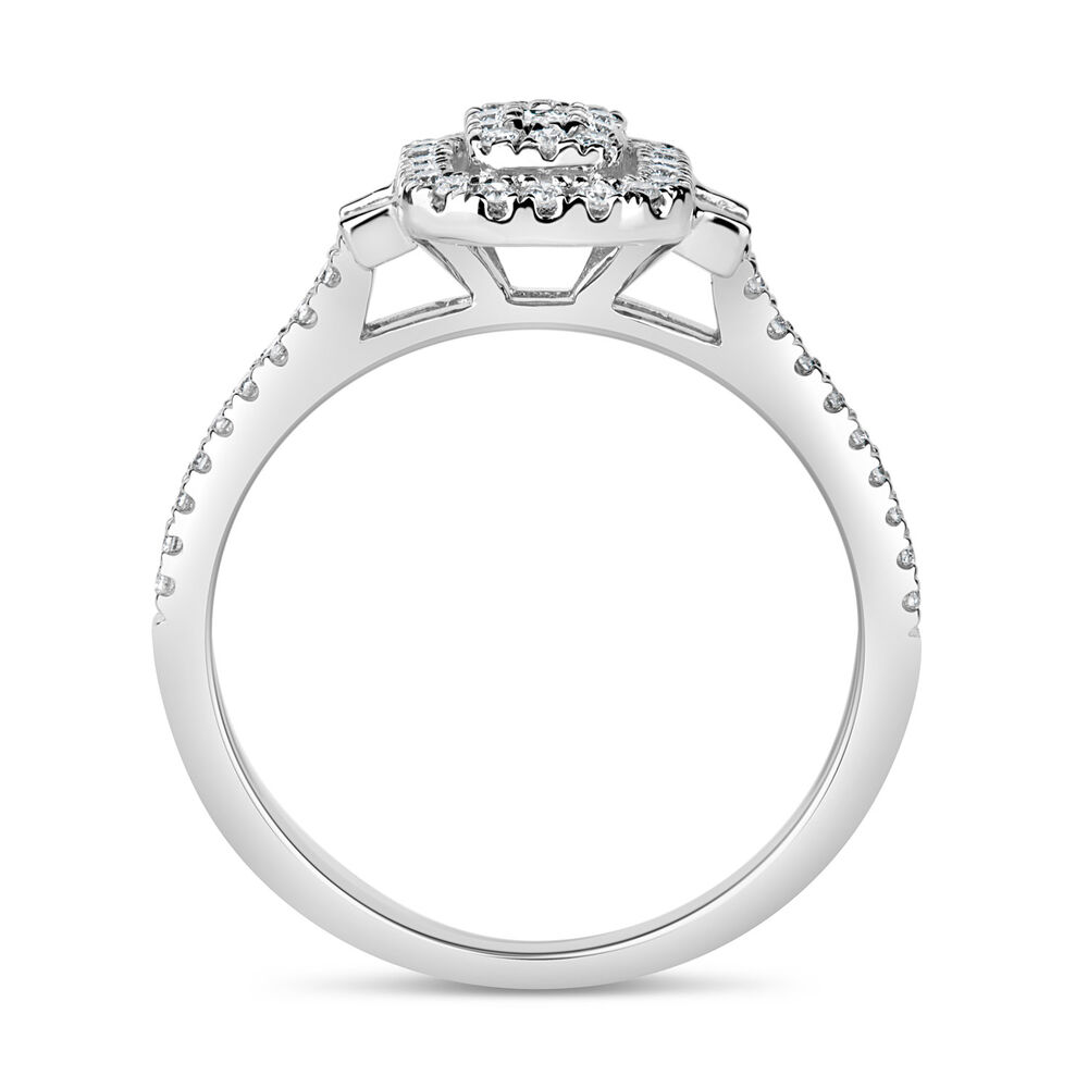 18ct White Gold 0.37ct Diamond Double Halo Ring image number 6
